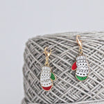 Progress Keeper Set of two 'Warm & Fuzzy' Mittens in light purple and mint. These hard enamel charms make cute and functional knitting accessories that can also be used as stitch markers
