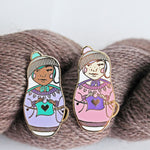 Russian Doll Enamel Pin - Two Skin Tones!