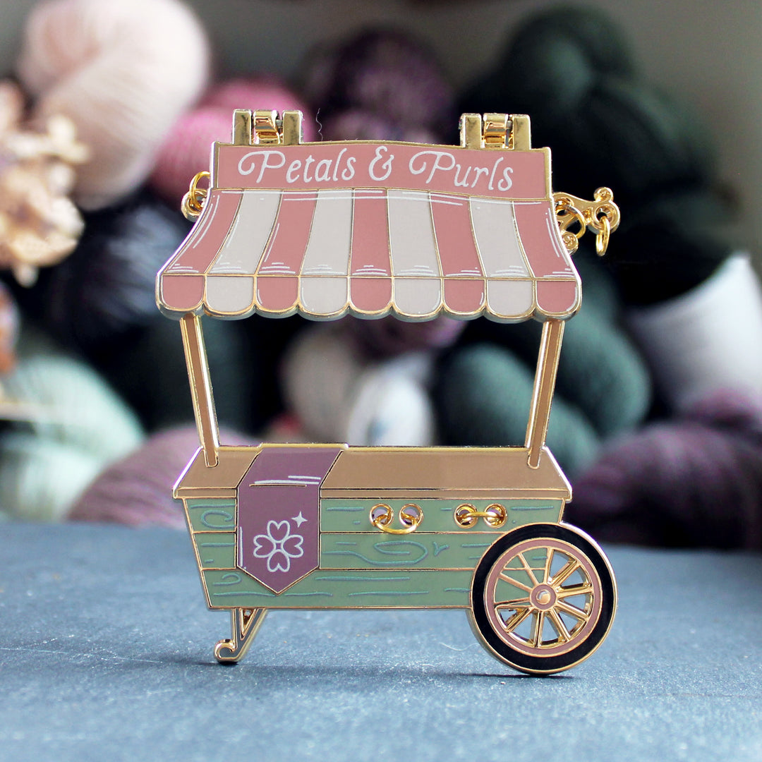 Market Cart Pin - Petals & Purls