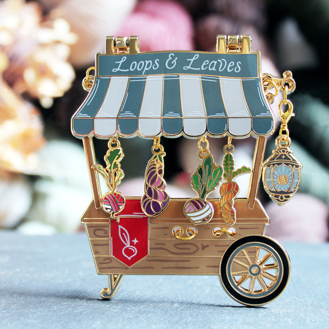 Market Cart Pin - Loops & Leaves