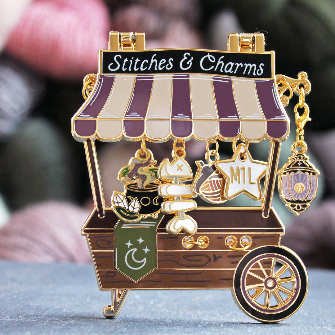 Market Cart Pin - Stitches & Charms