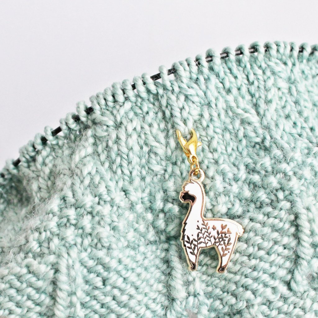 Whimsical alpaca progress keeper for animal lovers, knitters, crocheters and fiber enthusiasts! Adorable progress keepers make the most precious knitting accessories, personalize your collection of unique knitting notions with these cute charms that double as stitch markers.