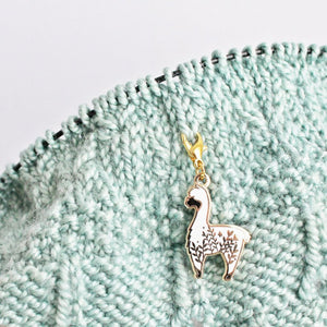 Whimsical alpaca progress keeper for animal lovers, knitters, crocheters and fiber enthusiasts! Adorable progress keepers make the most precious knitting accessories, personalize your collection of unique knitting notions with these cute charms that double as stitch markers.
