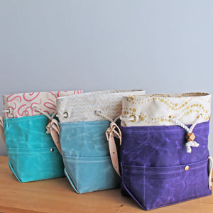 Bright Collection Waxed Canvas Drawstring Bag (3 Styles)