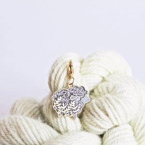 Whimsical glitter sheep progress keeper for animal lovers, knitters, crocheters and fiber enthusiasts! Adorable progress keepers make the most precious knitting accessories, personalize your collection of unique knitting notions with these cute charms that double as stitch markers.