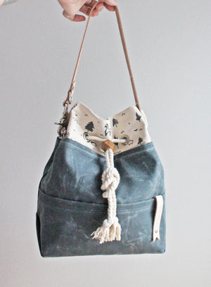 Bright Collection Waxed Canvas Drawstring Bag (3 Styles)