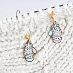 Progress Keeper Set of two 'Warm & Fuzzy' Mittens in light purple and mint. These hard enamel charms make cute and functional knitting accessories that can also be used as stitch markers.