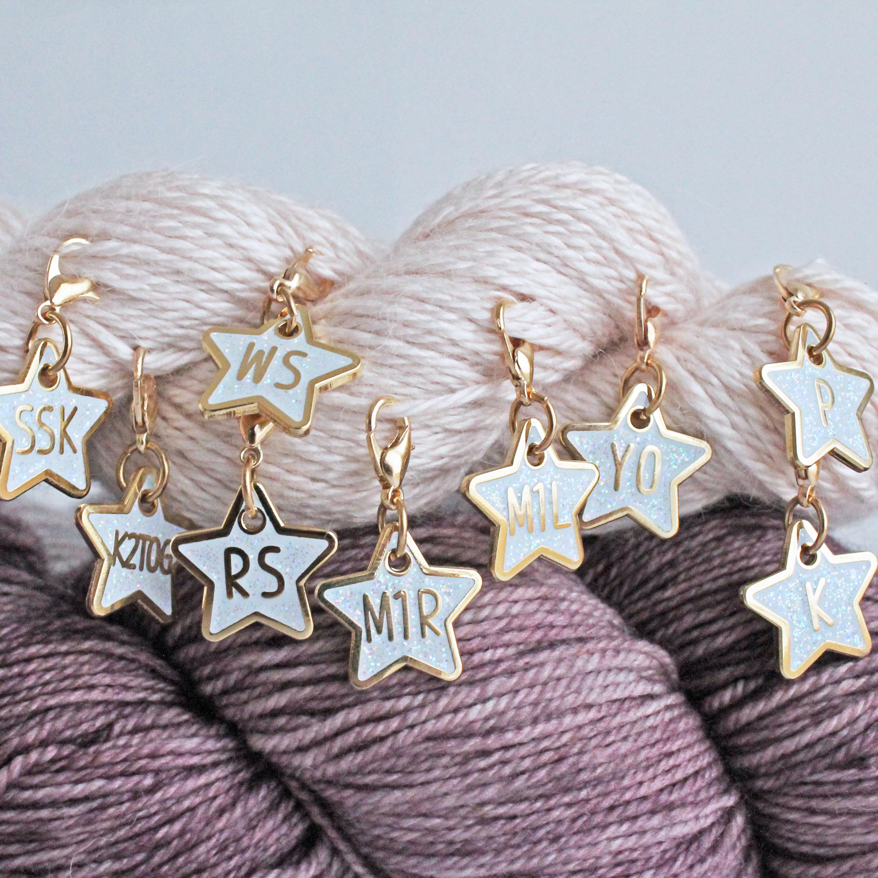 Glitter Star Knitter's Helpers Progress Keepers/ Stitch Markers (MINI SETS)