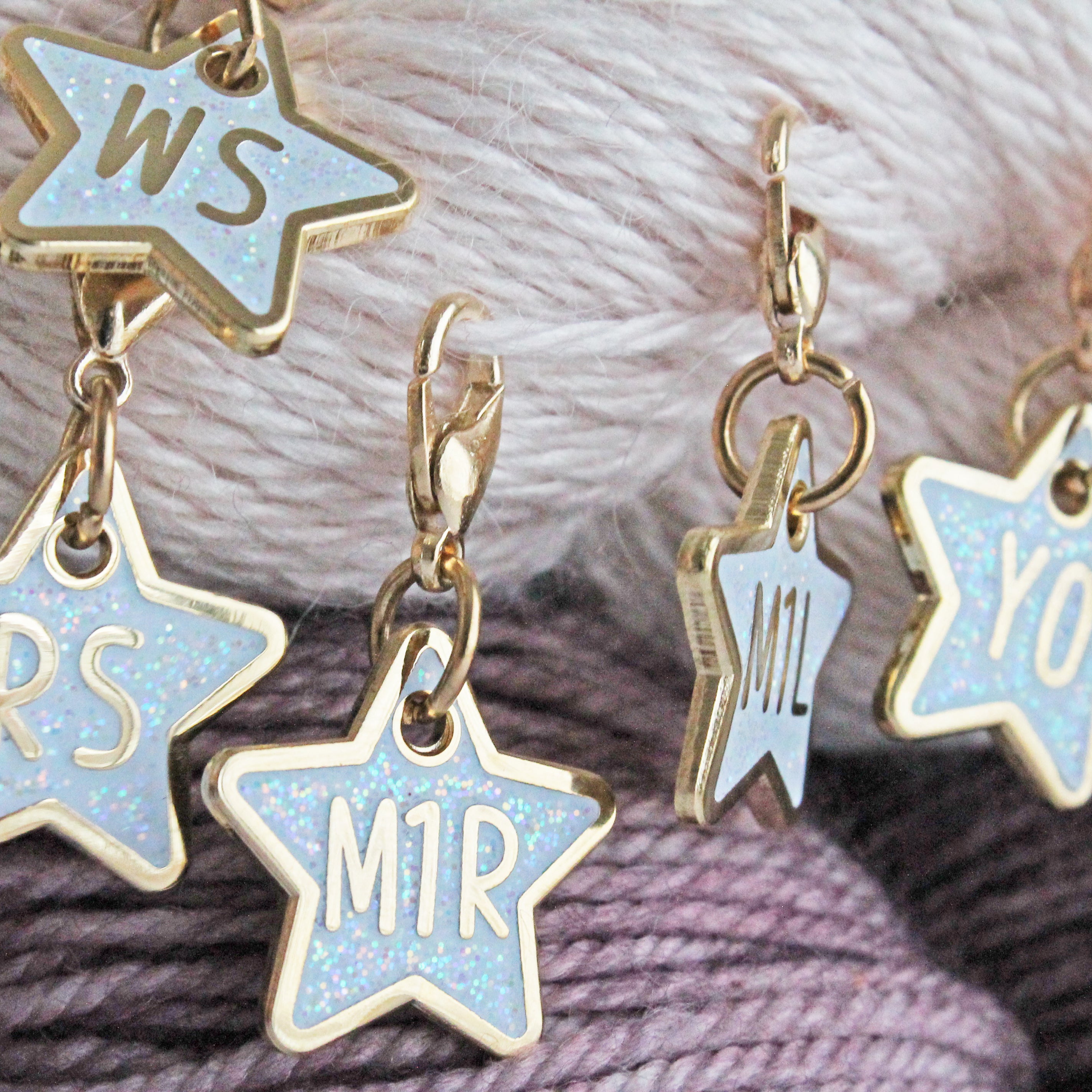 Glitter Star Knitter's Helpers Progress Keepers/ Stitch Markers (MINI SETS)