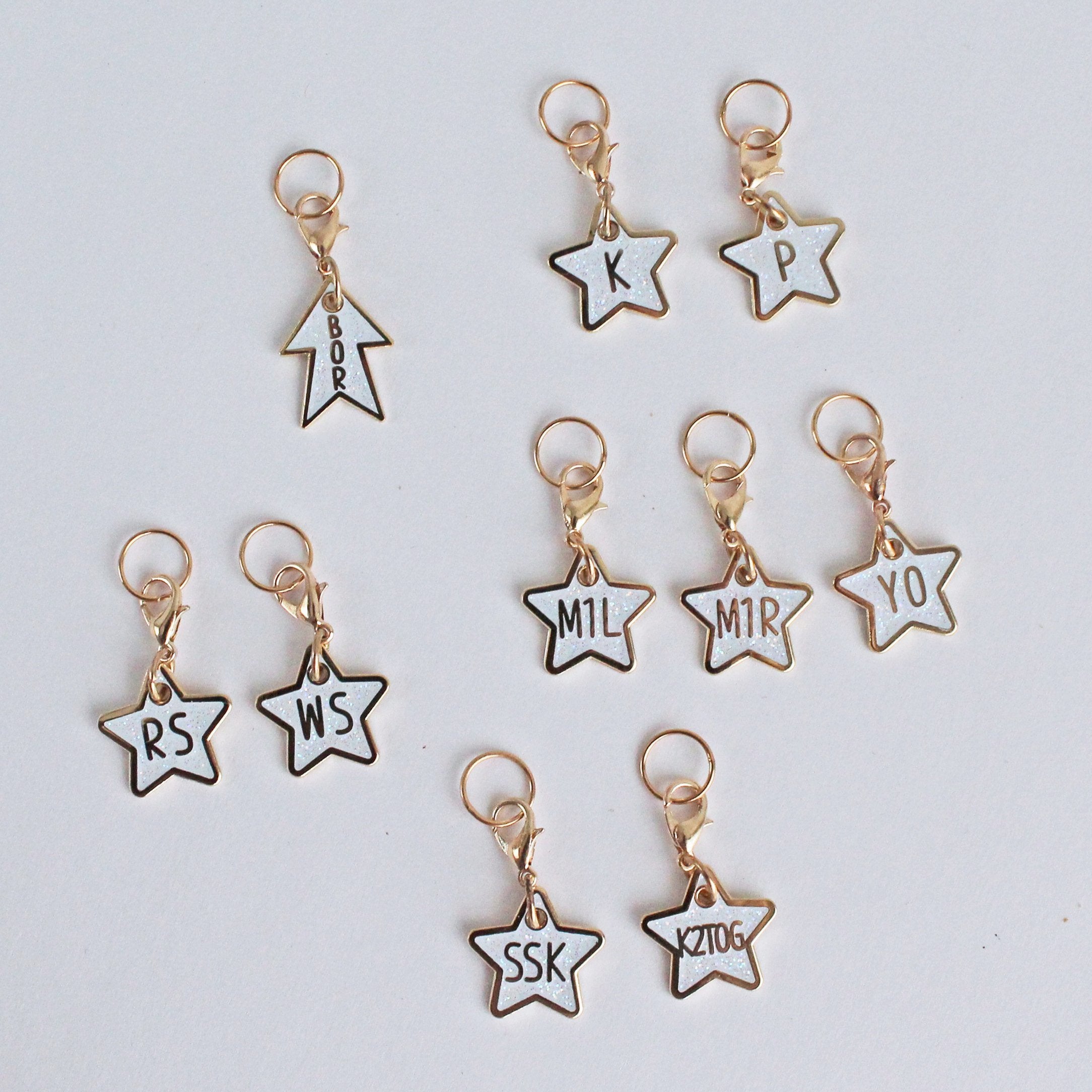 Glitter Star Knitter's Helpers Progress Keepers/ Stitch Markers (MINI SETS)